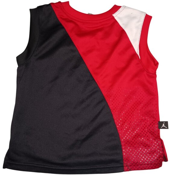 Air Jordan Jumpman Toddler Mesh Basketball Jersey Size 2T Red Black Sleeveless - Picture 2 of 9